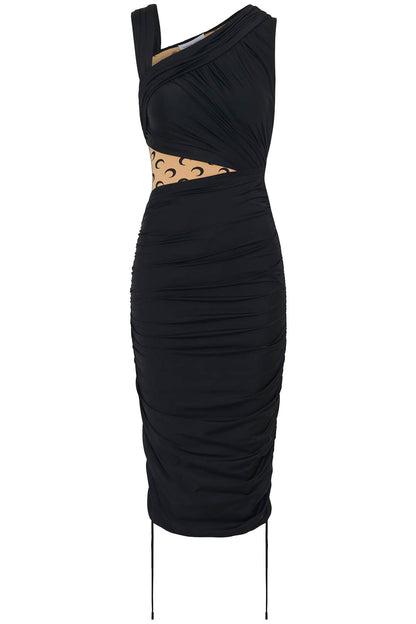 Draped Jersey Dress With  - Black