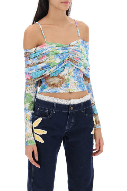 Ledi Draped Crop Top  - Multicolor