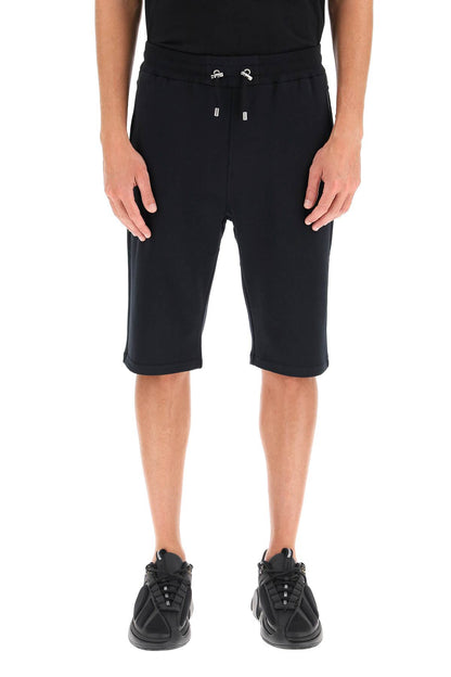 Sweatshorts With Flocked Logo  - Nero