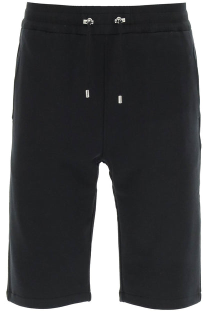 Sweatshorts With Flocked Logo  - Nero