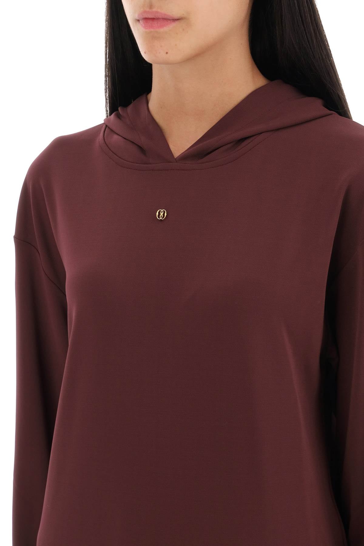 Jersey Hoodie With Bally Emblem  - Viola