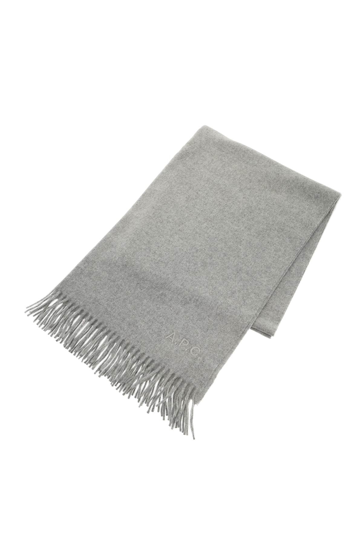 Alix Brodée Wool Scarf  - Grey