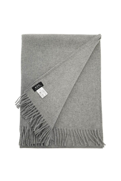 Alix Brodée Wool Scarf  - Grey