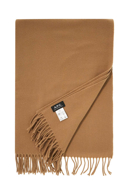 Alix Brodée Wool Scarf  - Brown