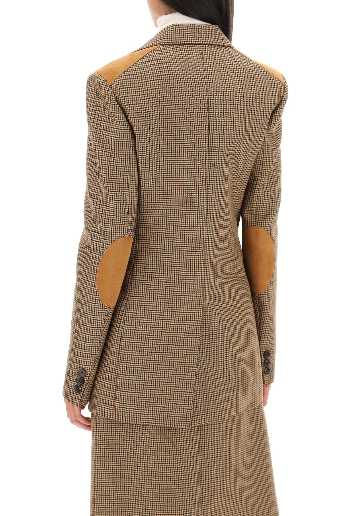 Houndstooth Single-breasted Blazer  - Beige