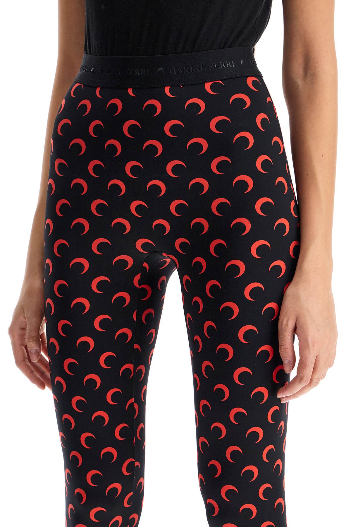 'moon Print All Over Leg  - Black