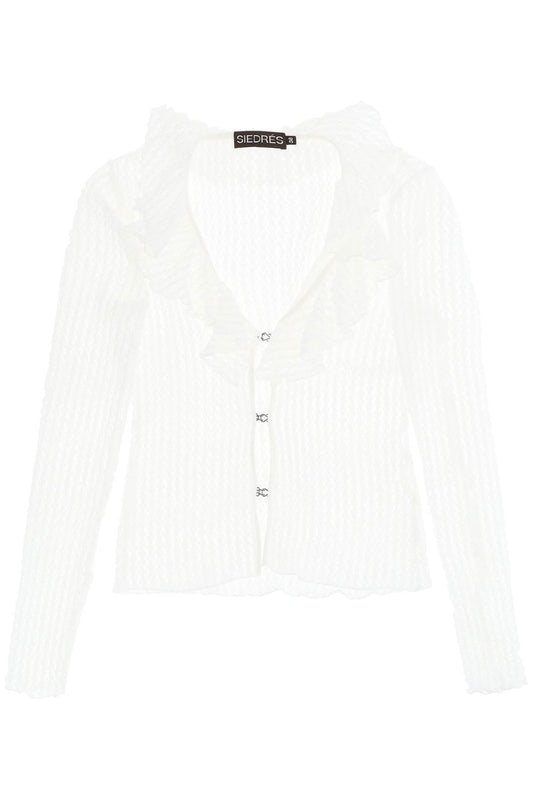 Chloe Stretch Lace Shirt  - White