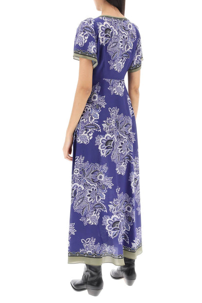 Maxi Crepe De Chine Dress  - Purple