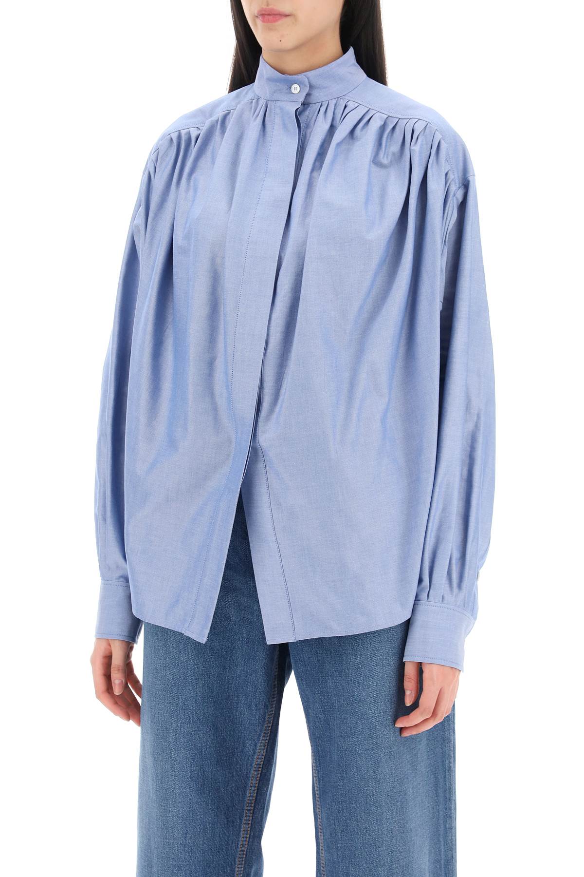 Oxford Egg-shaped Oxford Shirt  - Light Blue