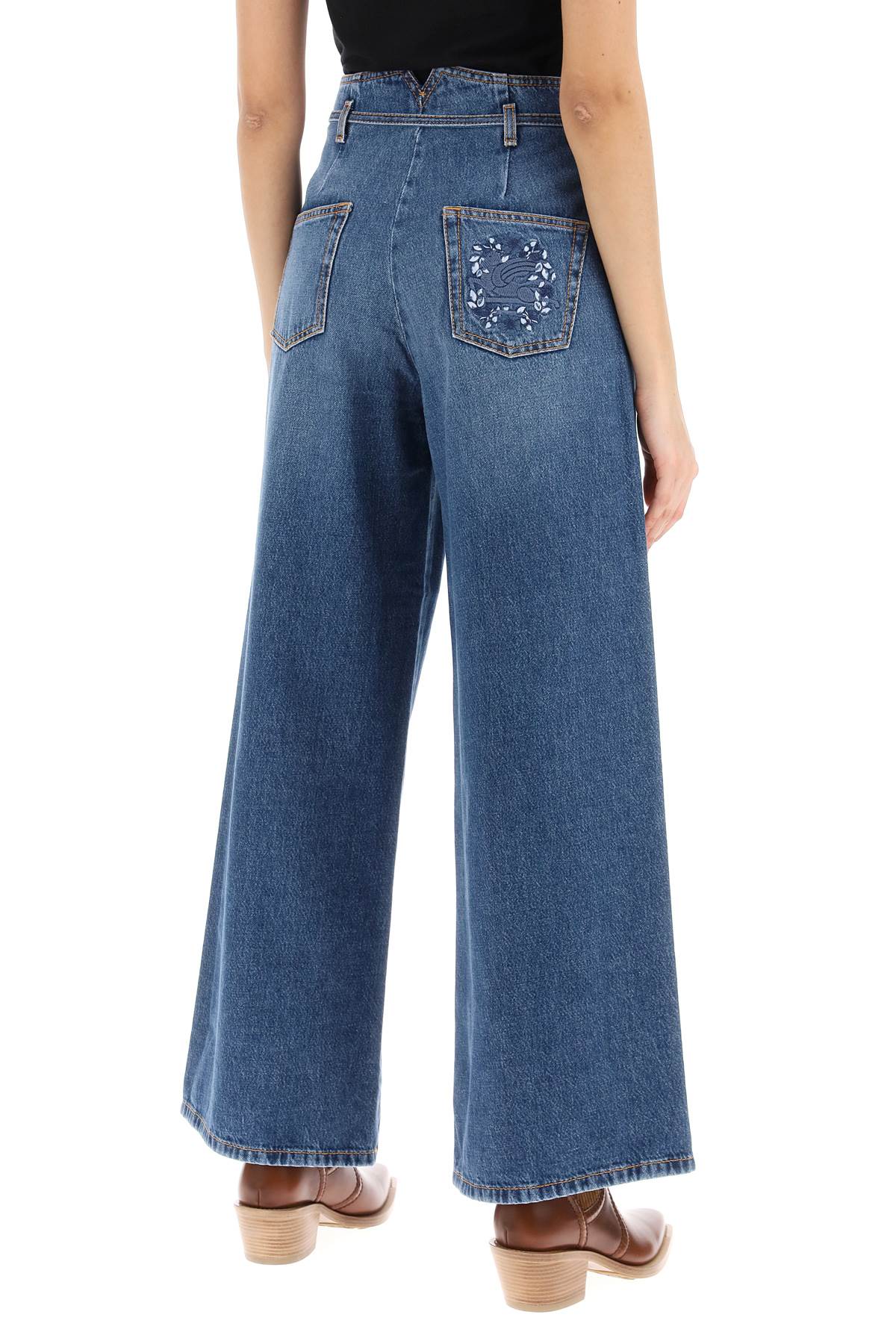 Wide Leg Jeans  - Blue