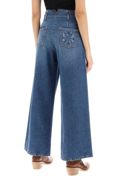 Wide Leg Jeans  - Blue