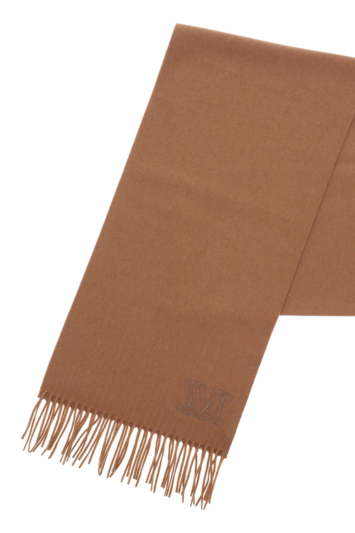 Cashmere Scarf With Monogram  - Beige