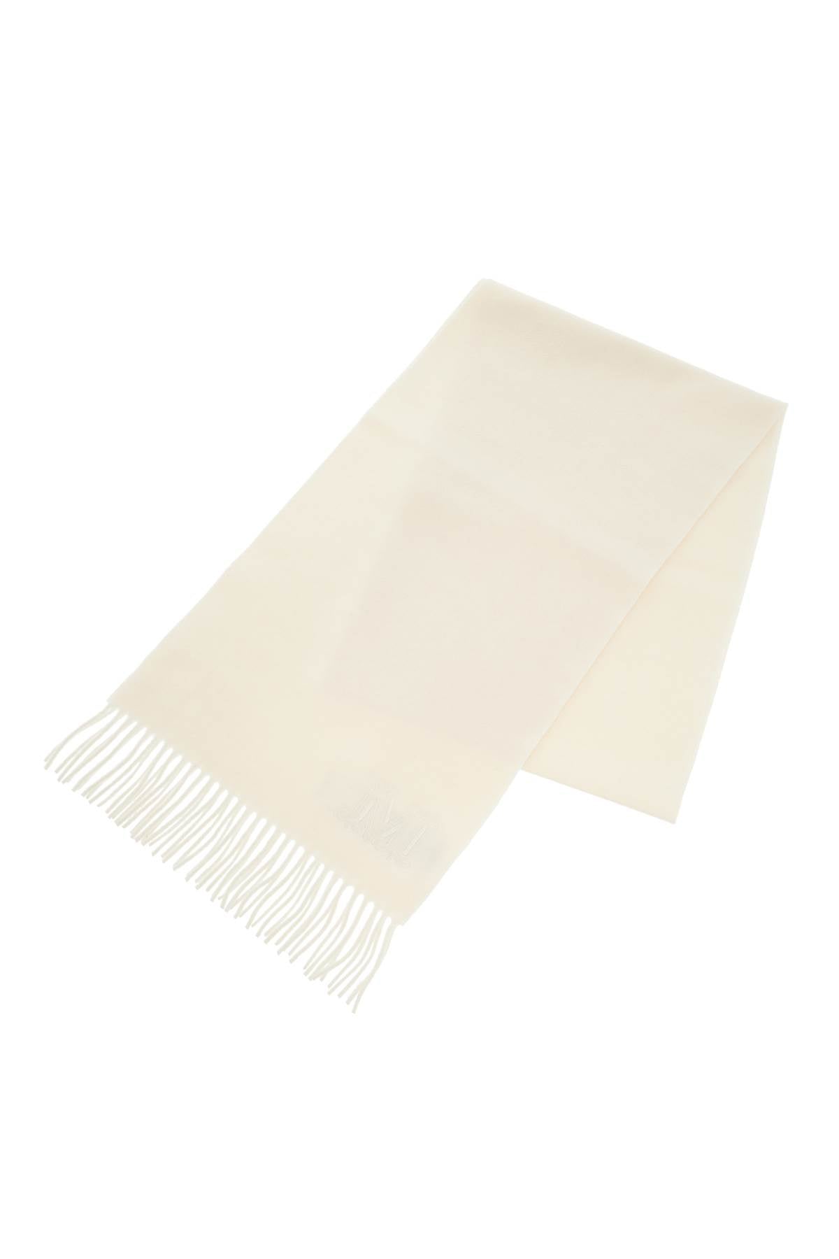 Cashmere Scarf With Monogram  - White