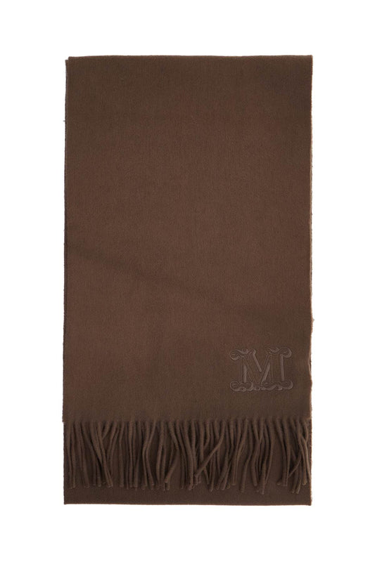 Cashmere Scarf With Monogram  - Brown