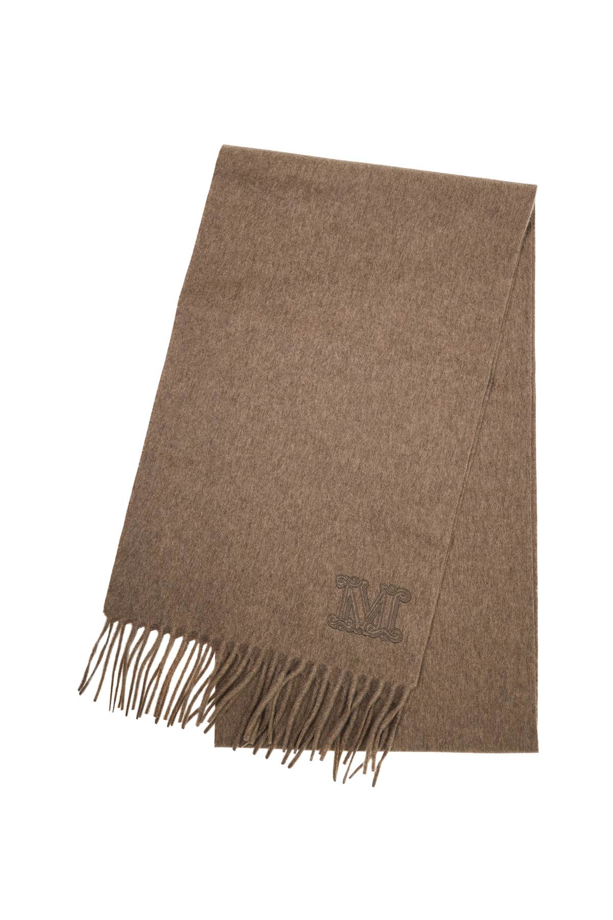 Cashmere Scarf With Monogram  - Neutro