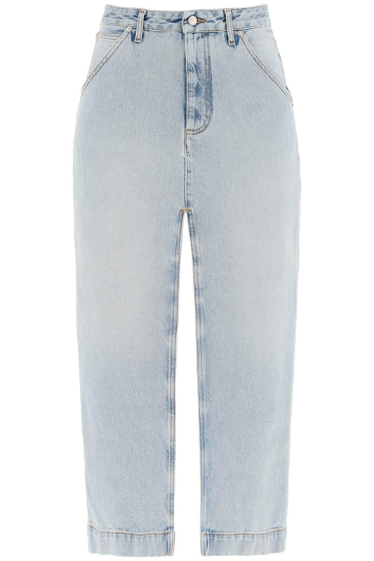 Erika's Denim Midi Skirt In  - Light Blue