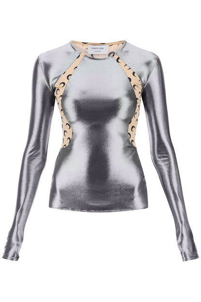 Long-sleeved Top In Regenerated Jersey  - Silver