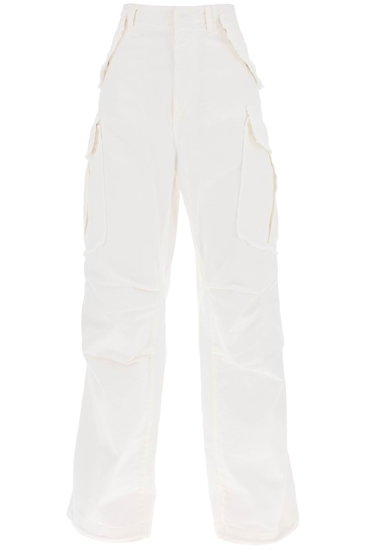 Vivi Wide Leg Cargo Jeans  - Bianco