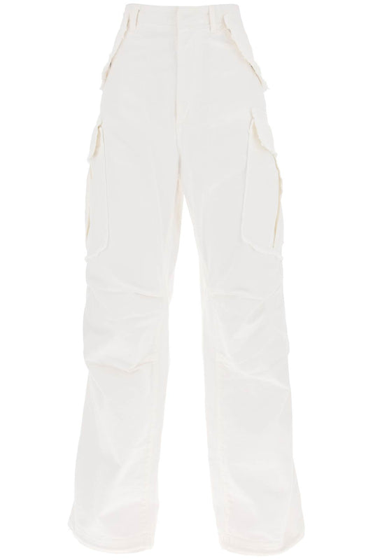 Vivi Wide Leg Cargo Jeans  - Bianco