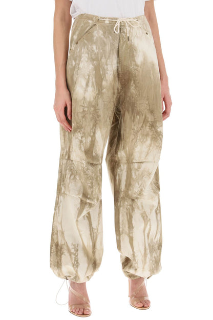 Daisy Tie-dye Baggy Pants  - Green