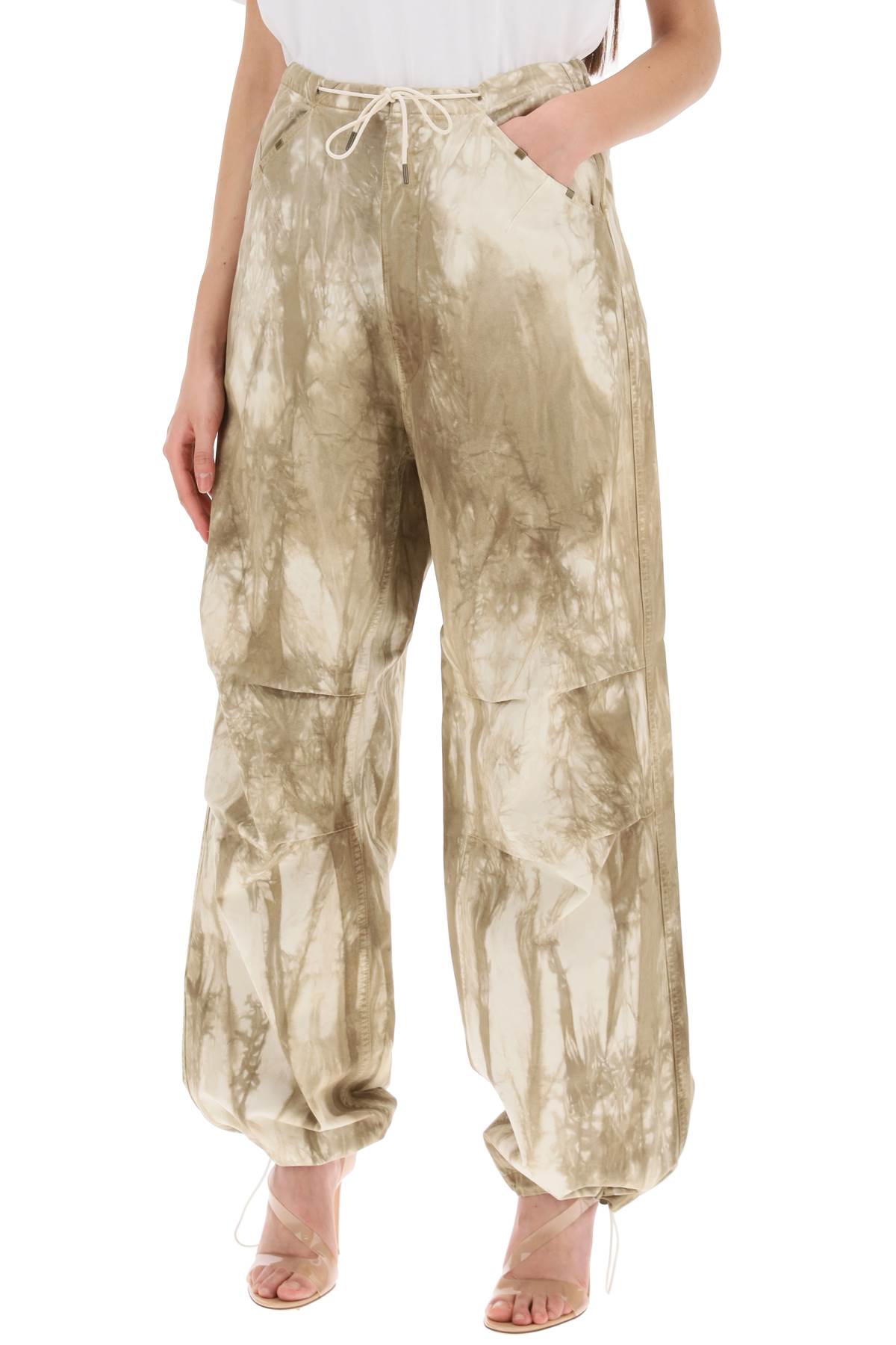 Daisy Tie-dye Baggy Pants  - Green