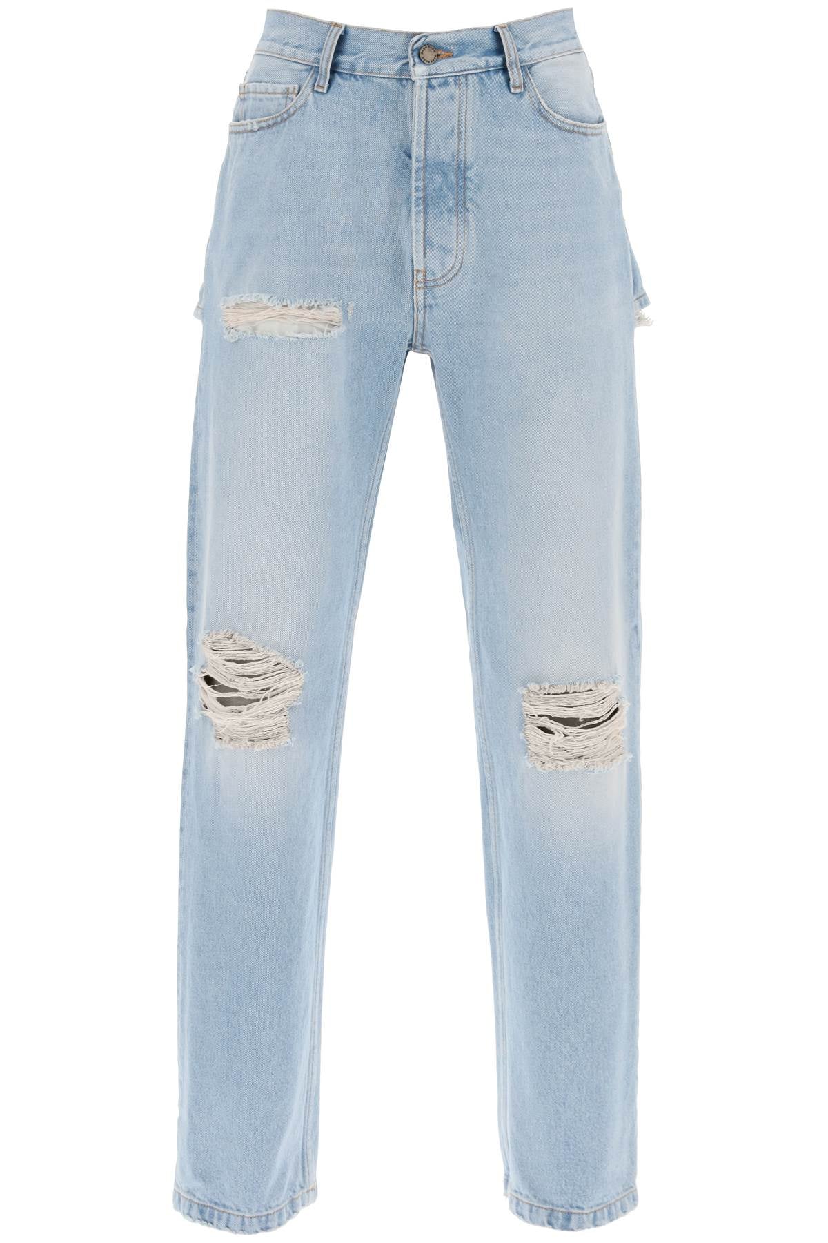 Naomi Jeans With Rips And Cut Outs  - Light Blue