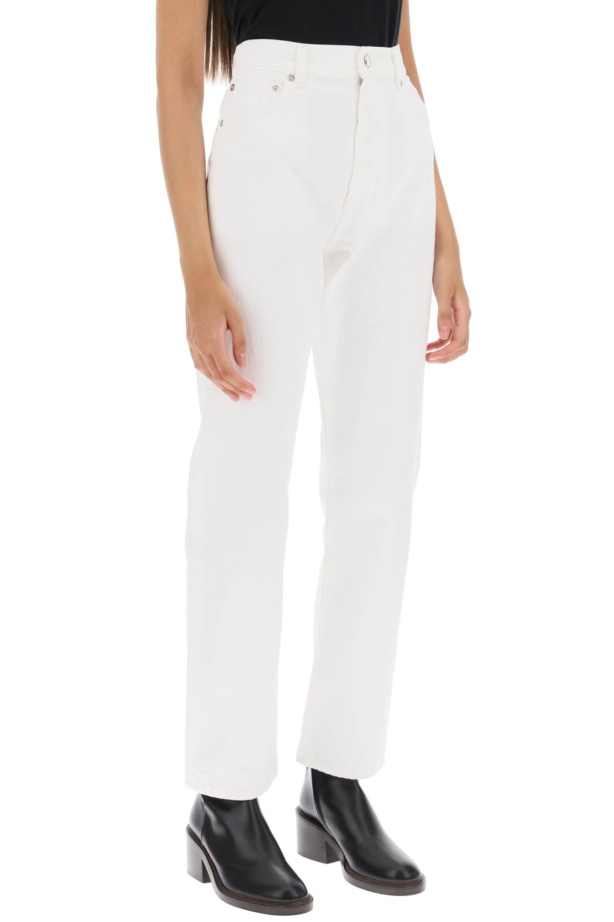 Cropped Straight Cut Jeans  - Bianco