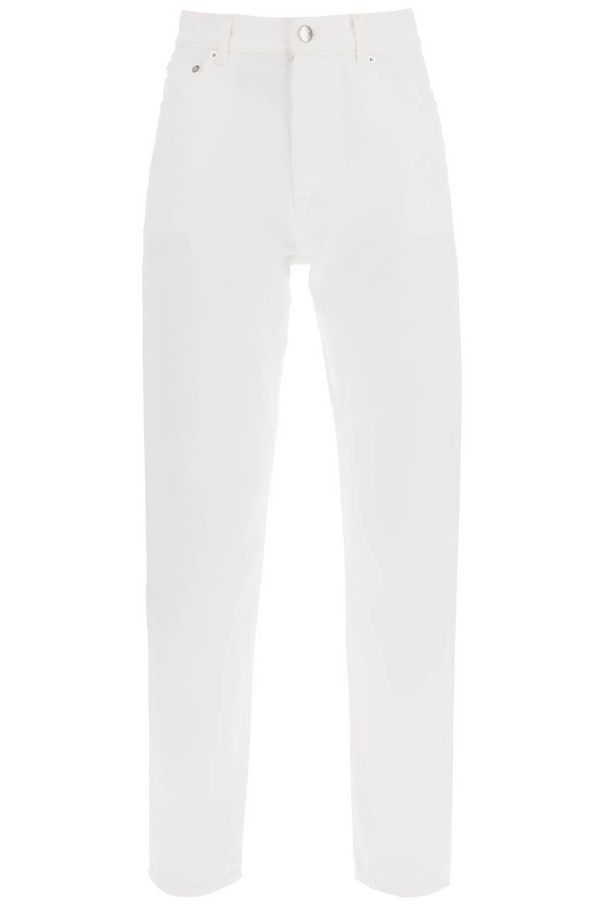 Cropped Straight Cut Jeans  - Bianco