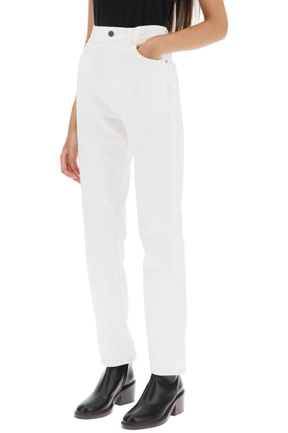 Cropped Straight Cut Jeans  - Bianco