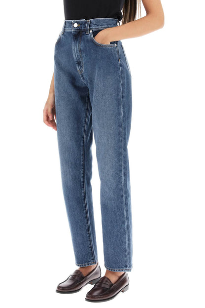 Cropped Straight Cut Jeans  - Blu