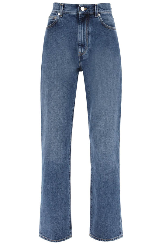 Cropped Straight Cut Jeans  - Blu