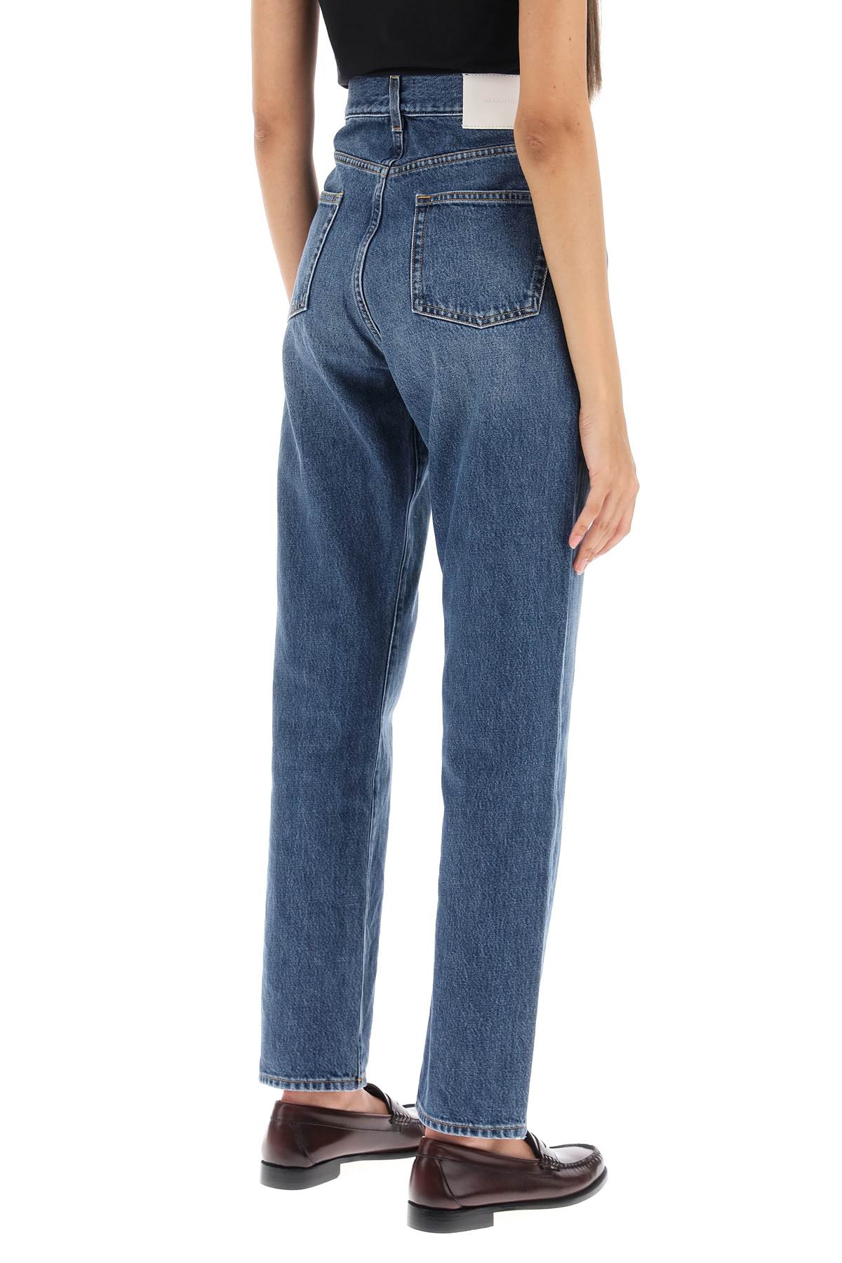 Cropped Straight Cut Jeans  - Blu