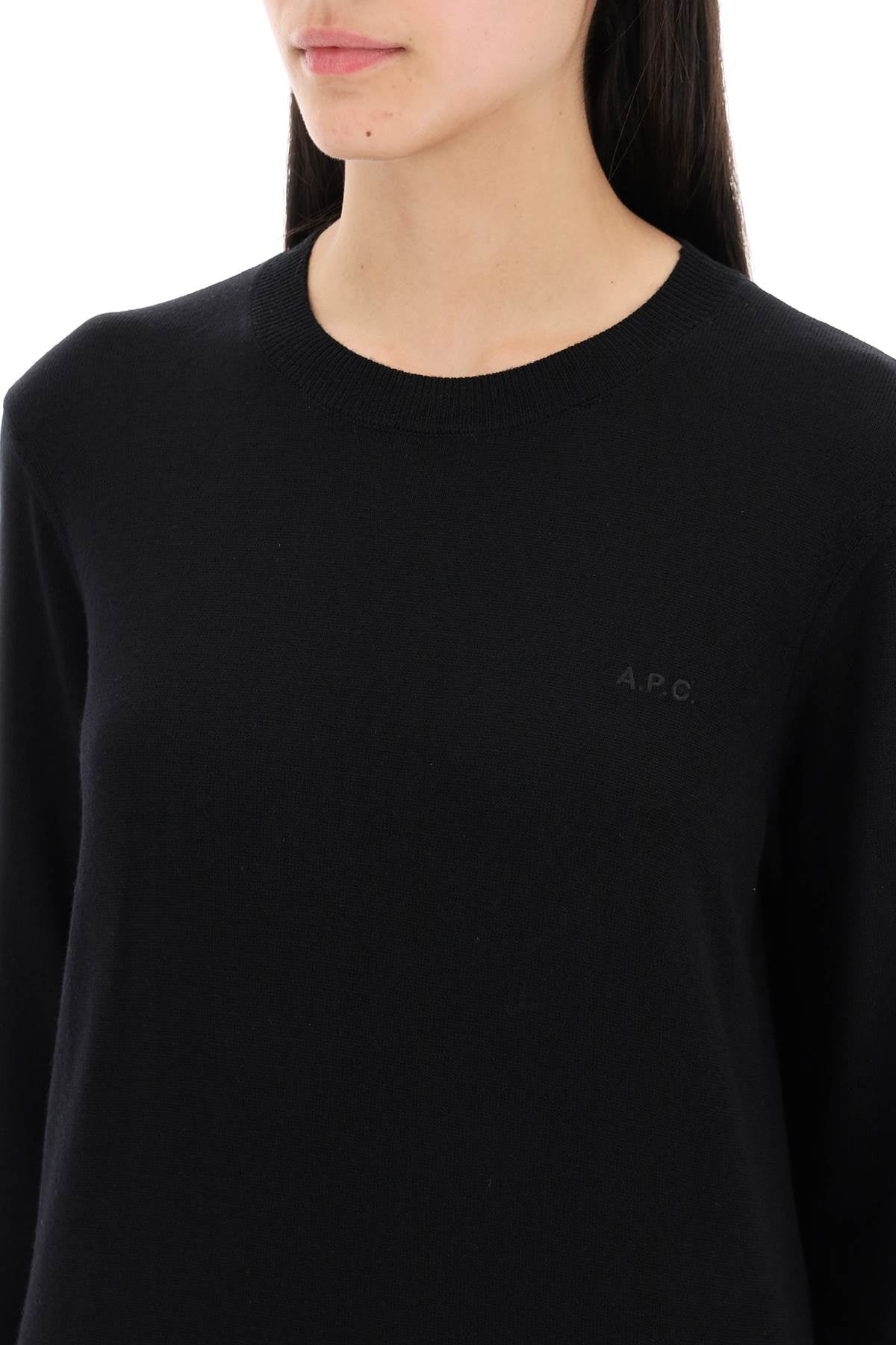 Wool Crewneck Pullover  - Black