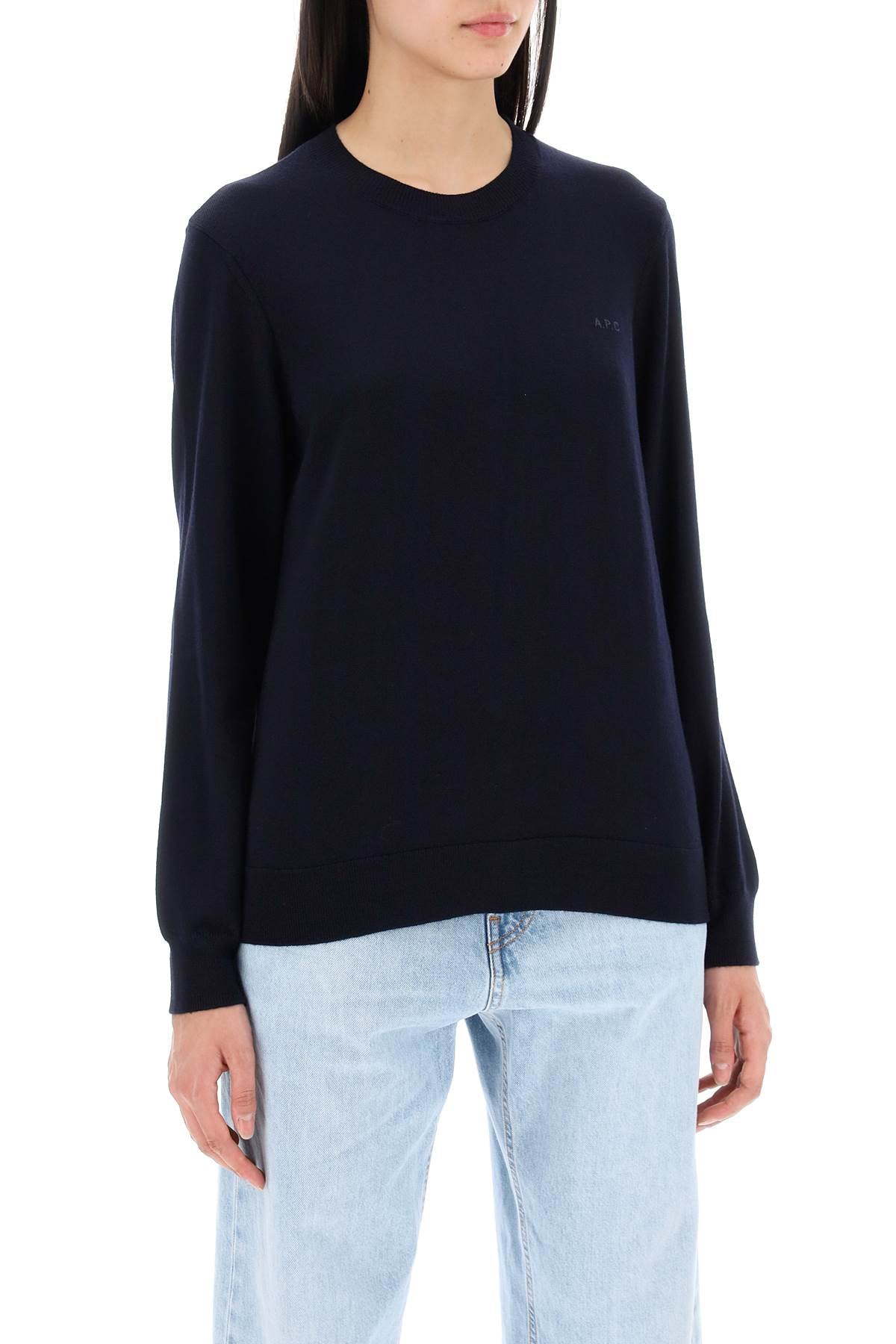 Wool Crewneck Pullover  - Blue