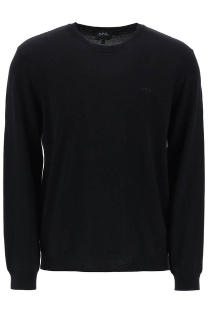 Wool Crewneck Pullover  - Black