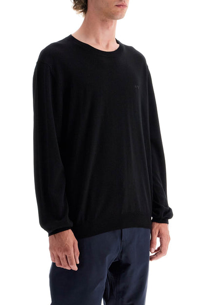 Wool Crewneck Pullover  - Black