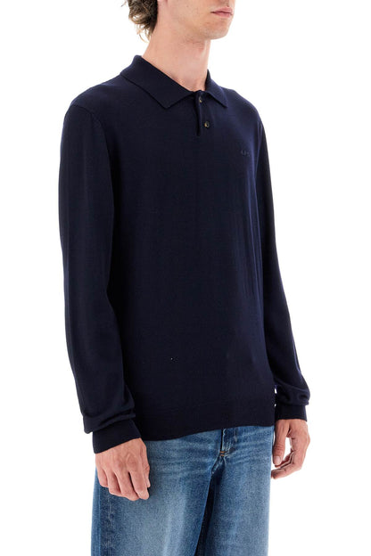 Jacob Wool Pullover Polo Sweater  - Blue