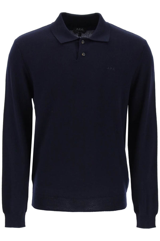 Jacob Wool Pullover Polo Sweater  - Blue