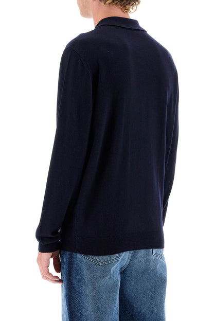 Jacob Wool Pullover Polo Sweater  - Blue