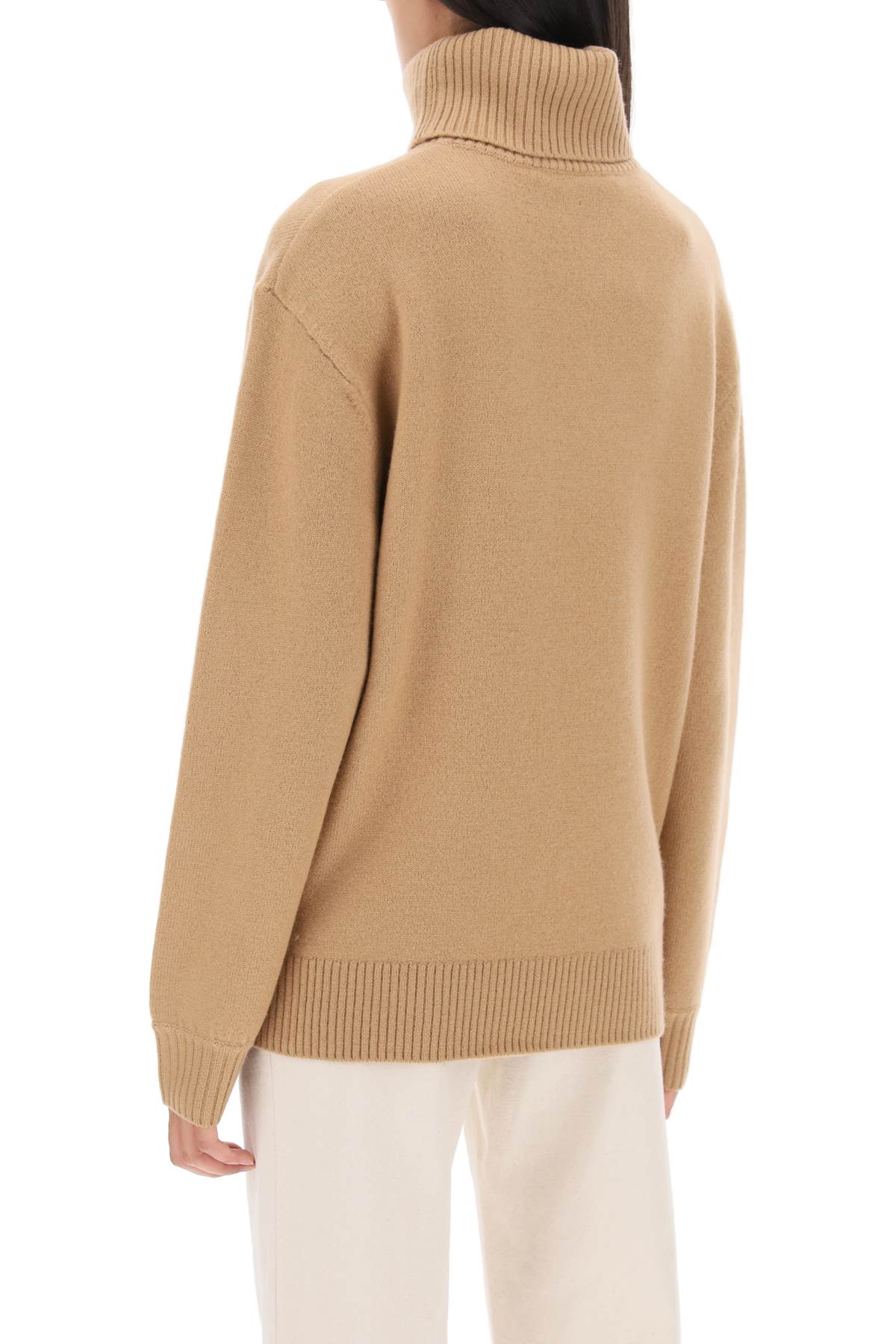 'walter' Virgin Wool Turtleneck Sweater  - Beige