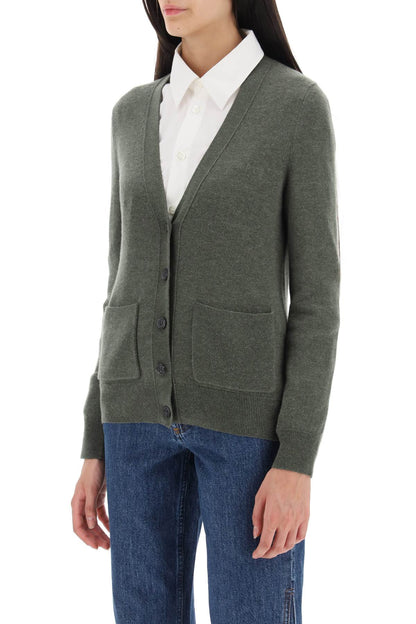 'louisa' Cardigan In Virgin Wool  - Verde