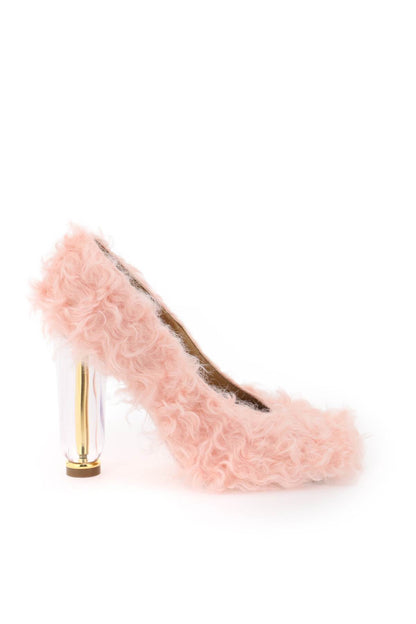 Faux Fur Pumps  - Rosa