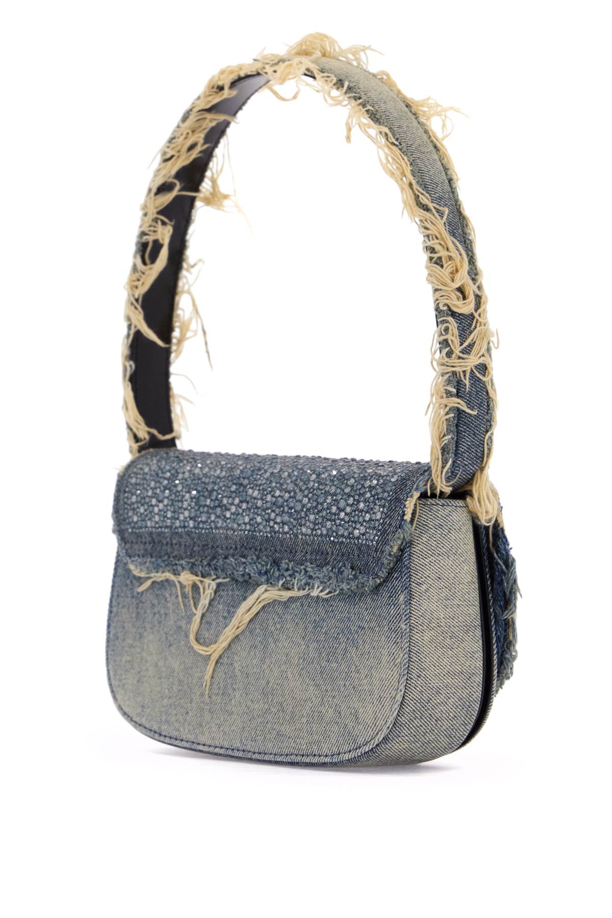 1dr Denim And Crystal Shoulder Bag  - Blue