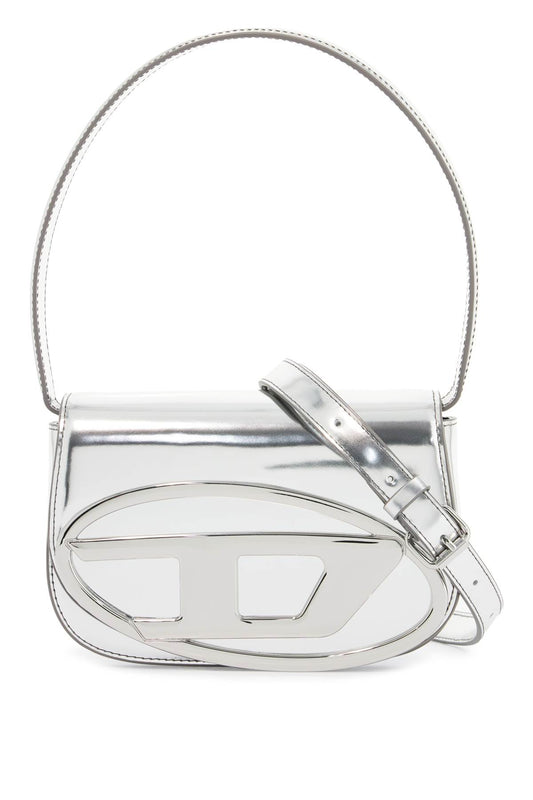 Metallic Silver Shoulder Bag 1dr Compact With Adjustable Strap  - Silver