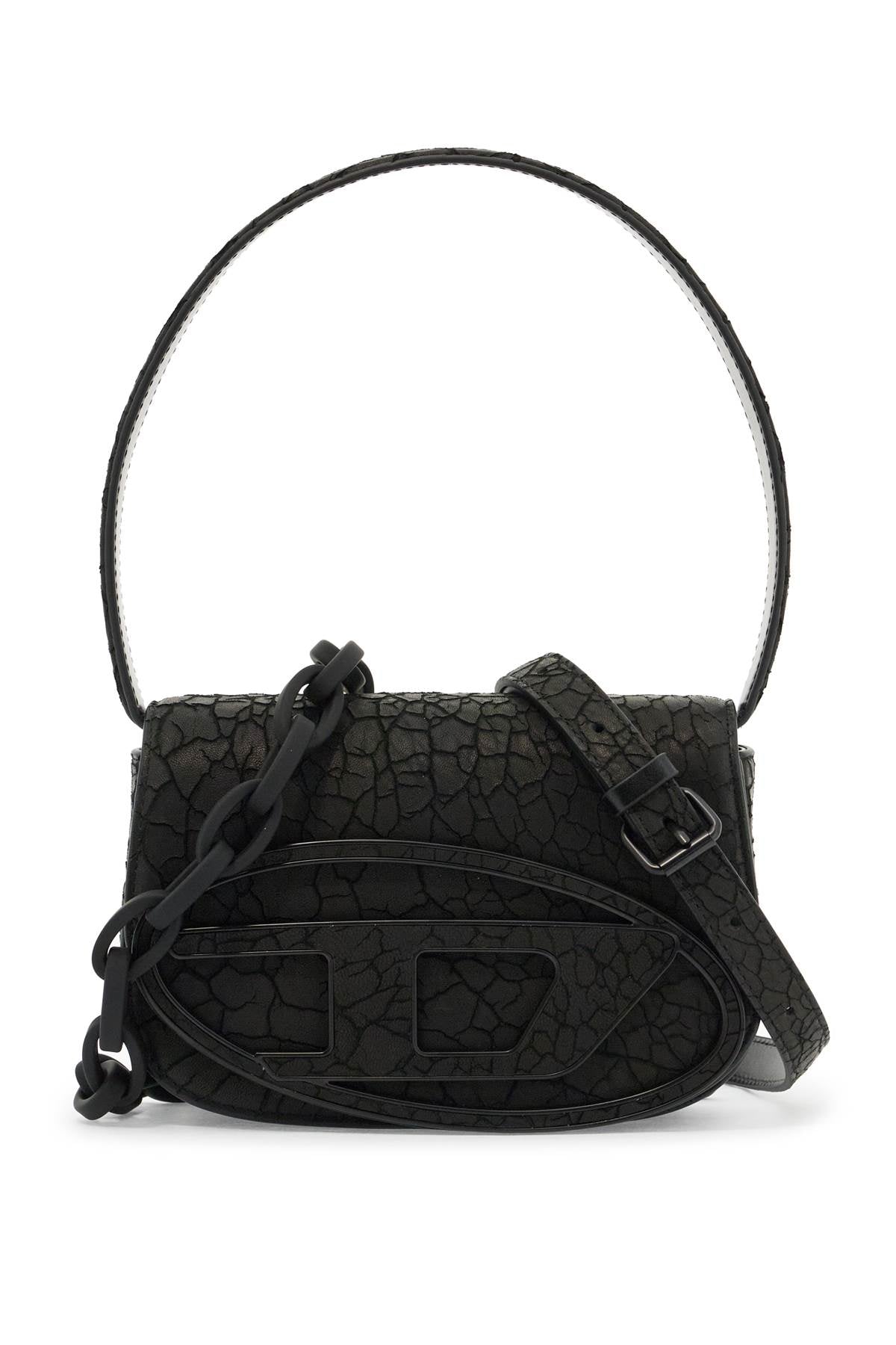 1dr Leather Shoulder Bag With Dry Finish  - Black