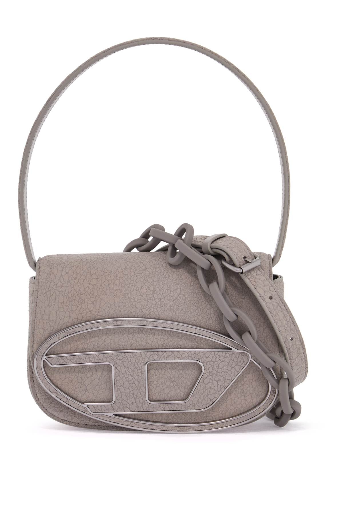 1dr Leather Shoulder Bag With Dry Finish  - Grey