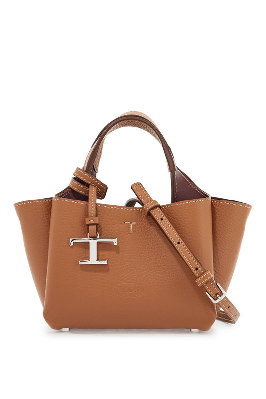 Micro Leather Handbag  - Brown