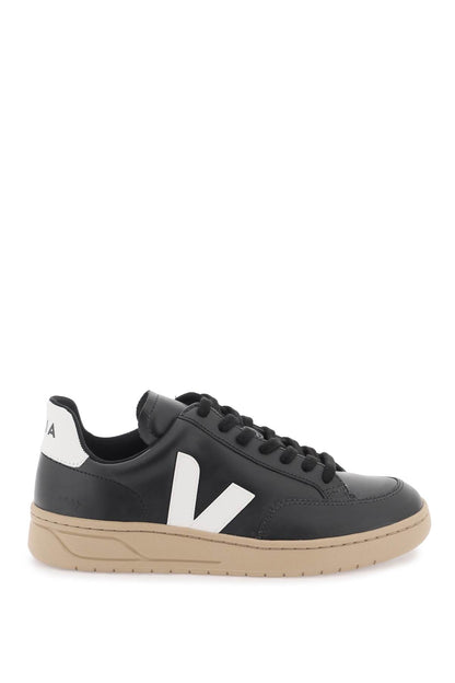 Leather V-12 Sneakers  - Black