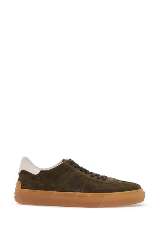 Olive Green Suede Lace-up Shoes With Non-slip Sole  - Green