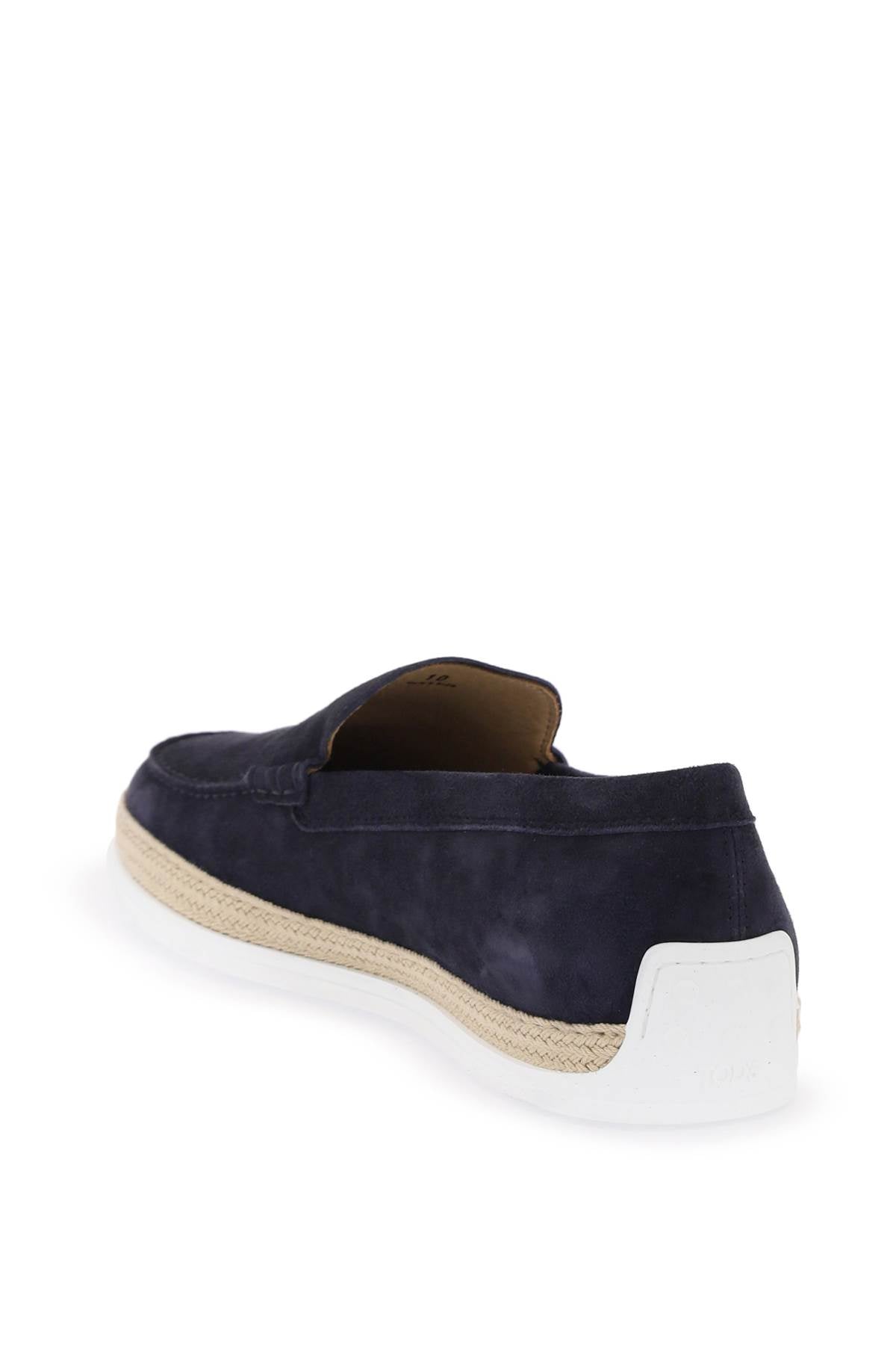 Suede Slip-on With Rafia Insert  - Blue